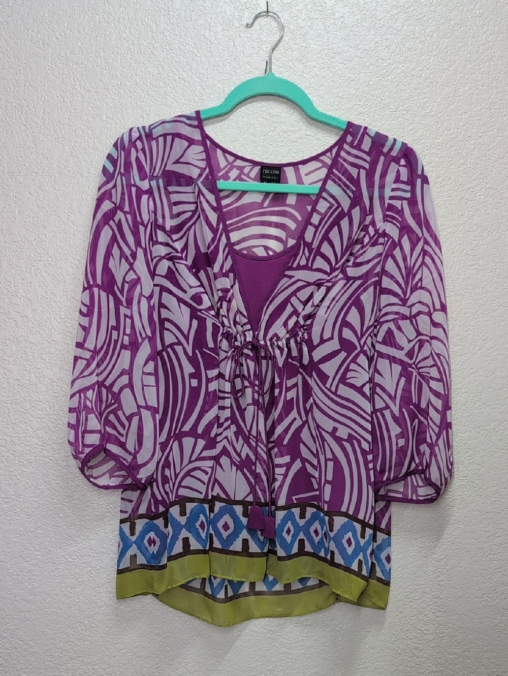Nicole by Nicole Miller Womans  Sheer Blouse